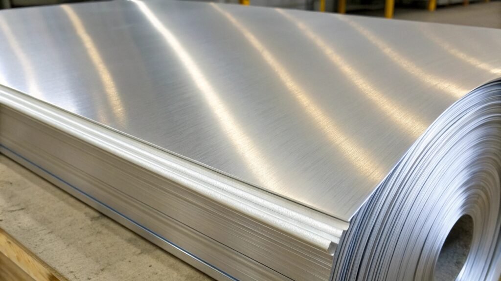 A simple periodic table graphic highlighting Aluminum (Al) and comparing its atomic mass to Iron (Fe) and Copper (Cu).